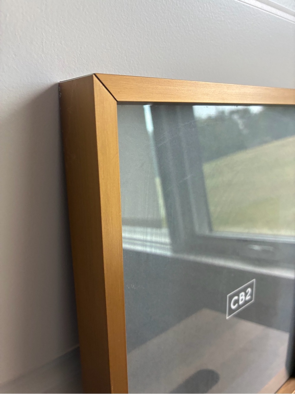 CB2 Gold Metal Framed Wall Mirror